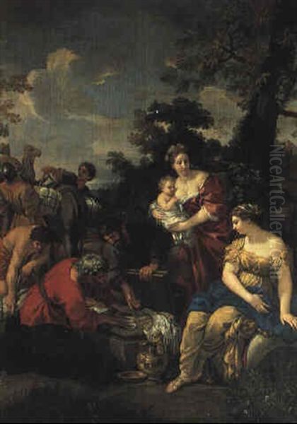 Laban Cherchant Ses Idoles Oil Painting by Pietro da Cortona