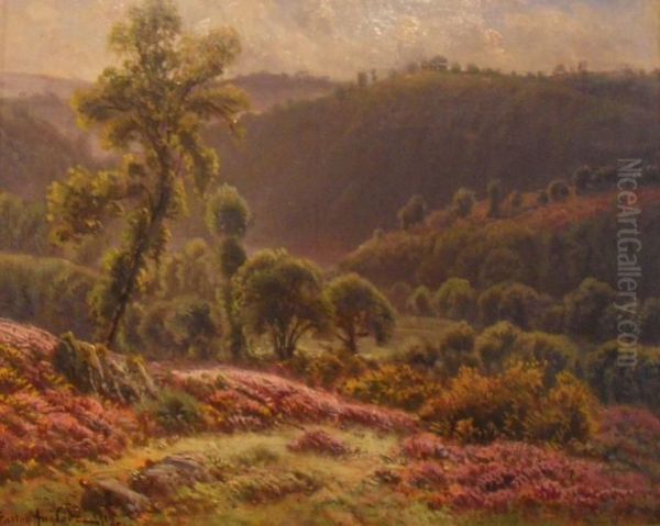 Paysage Aux Bruyeres Oil Painting by Gaston Anglade