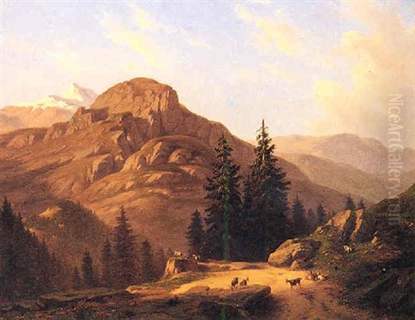 Paesaggio Di Montagna Oil Painting by Giovanni Corvini