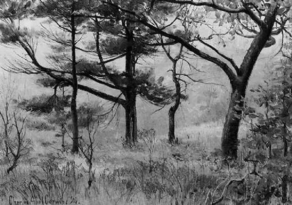 Autumn Woods Oil Painting by Charles Abel Corwin