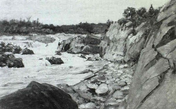 Great Falls On The Potomac Oil Painting by Charles Abel Corwin