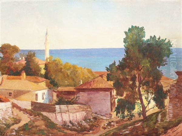 View From Balchik Oil Painting by Jean Leon Cosmovici