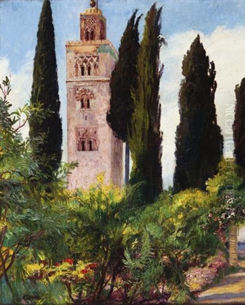 Les Jardins De La Koutoubia Oil Painting by Adolphe Cossard