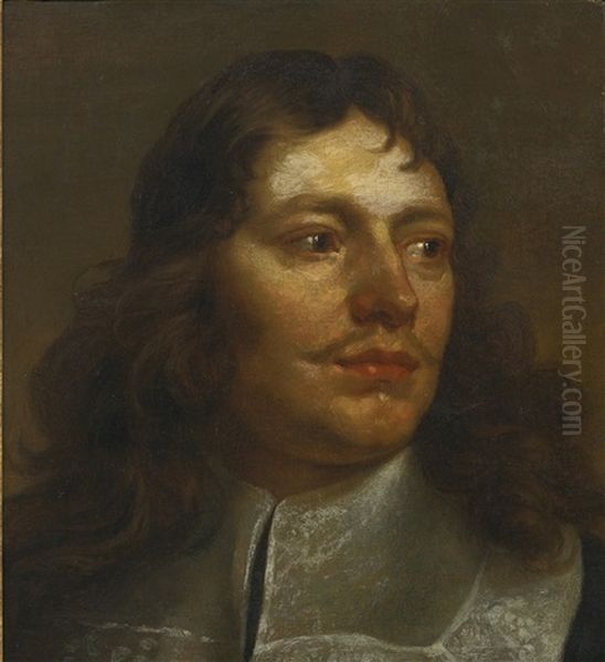 Portrait Of A Man, Head And Shoulders Oil Painting by Jan Cossiers