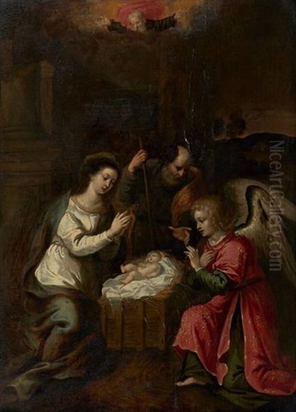 L'adoration De L'enfant Oil Painting by Jan Cossiers