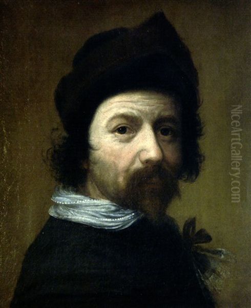 Portrait D'homme A La Toque Oil Painting by Jan Cossiers