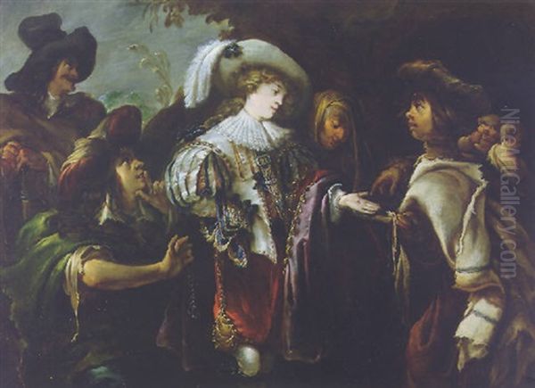 A Fortune Teller Oil Painting by Jan Cossiers