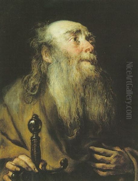 Portrait Of A Beardedman (saint Paul?) Oil Painting by Jan Cossiers