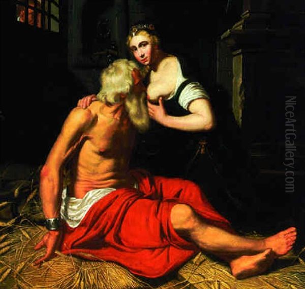 Roman Charity Oil Painting by Jan Cossiers