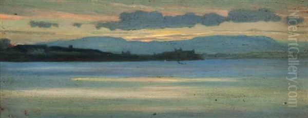 Sunrise At Nettuno Oil Painting by Giovanni Costa