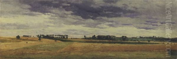 Veduta Della Campagna Romana Oil Painting by Giovanni Costa