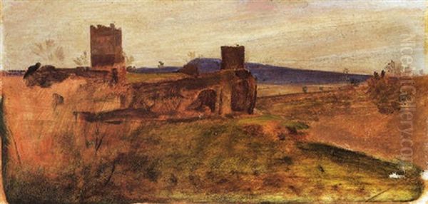 Castello Del Sasso Oil Painting by Giovanni Costa