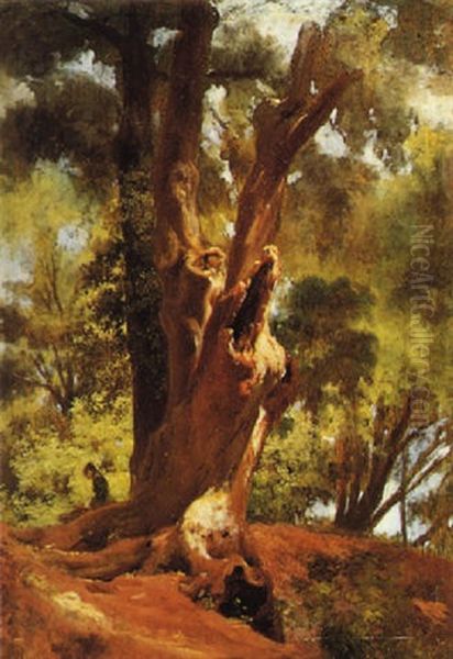 Albero E Figura Oil Painting by Giovanni Costa