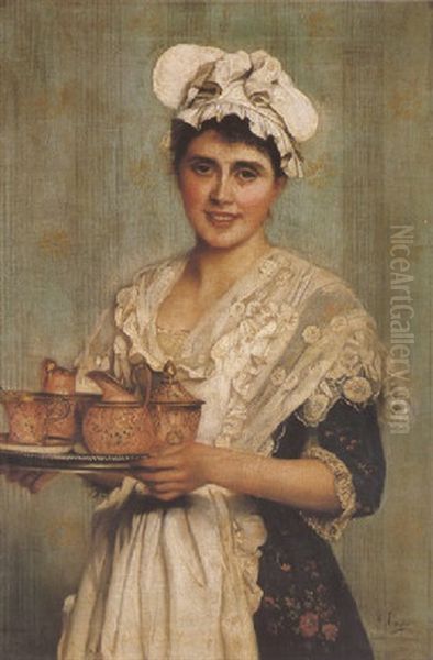 The Maidservant Oil Painting by Giovanni Costa