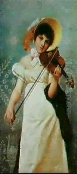 The Young Violinist Oil Painting by Giovanni Costa