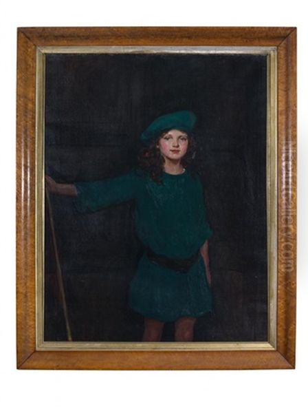 Betty The Artist Daughter As Robin Hood Oil Painting by John da Costa