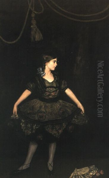 The Dancer In Black Oil Painting by John da Costa