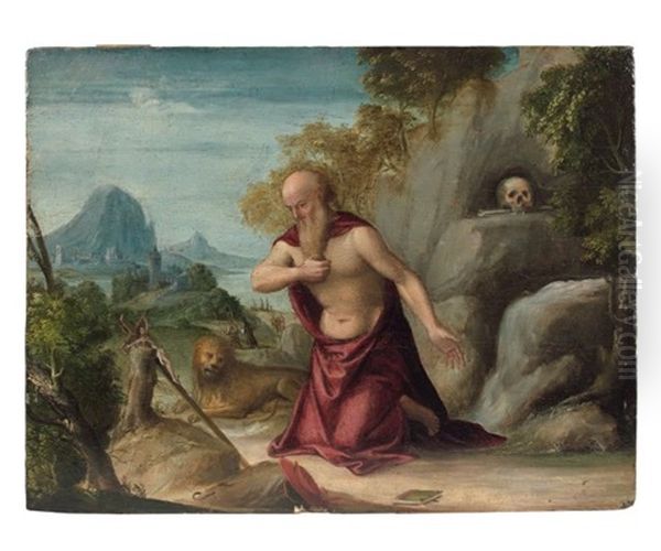 Saint Jerome Au Desert Oil Painting by Lorenzo Costa