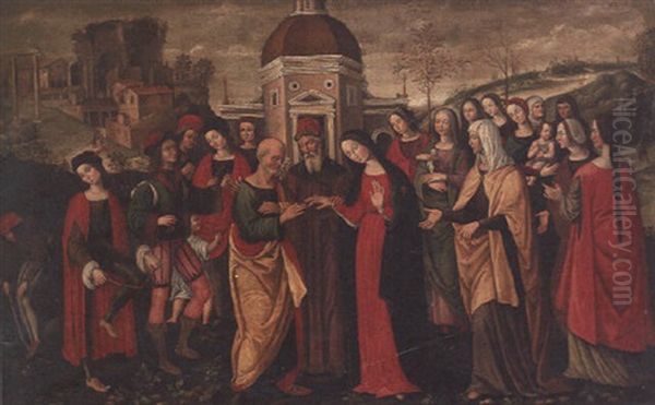 The Marriage Of The Virgin Oil Painting by Lorenzo Costa