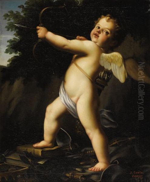 Cupid Oil Painting by Oreste Costa