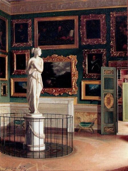 The Galleries At The Palazzo Pitti Oil Painting by Pietro Costa