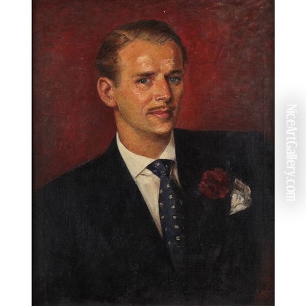 Portrait Of Douglas Fairbanks, Jr. Oil Painting by Time Costa