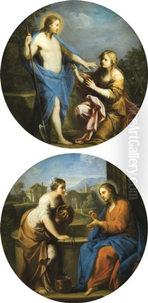 Le Christ Et Le Samaritaine Noli Me Tangere Oil Painting by Placido Costanzi