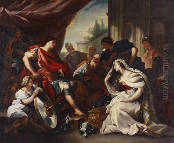 Der Grosmut Des Scipio Oil Painting by Placido Costanzi