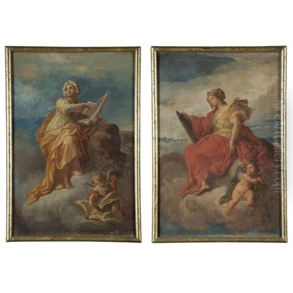 Sibille (pair) Oil Painting by Placido Costanzi