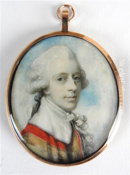 A Portrait Miniature Of A Nobleman Oil Painting by Richard Cosway