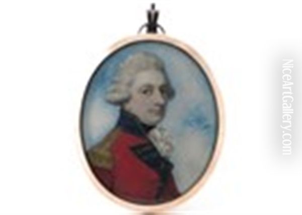 Portrait Miniature Of An Officer Of The 1st Royal Regiment Of Foot As Worn In The Period Of 1796-1816 Oil Painting by Richard Cosway