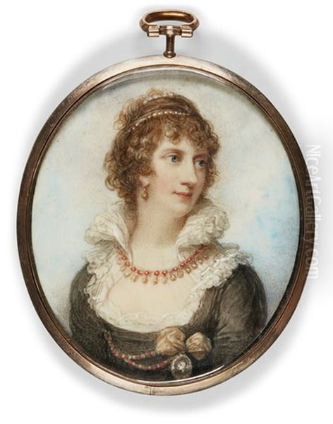 Portrait Of Lady Williamina Forbes, Nee Belsches (circa 1776-1810) Oil Painting by Richard Cosway