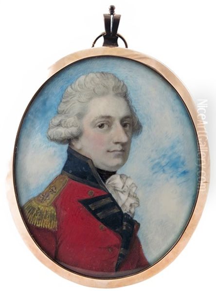 Portrait Miniature Of An Officer Of The 1st Royal Regiment Of Foot As Worn In The Period Of 1796-1816 Oil Painting by Richard Cosway