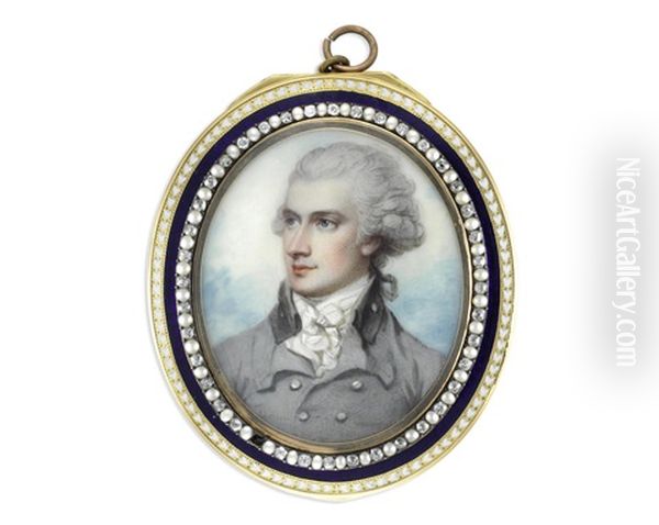 A Portrait Miniature Of A Gentleman Oil Painting by Richard Cosway