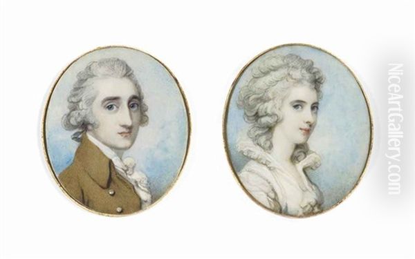 William Wellesley-pole, Baron Maryborough And Later 3rd Earl Of Mornington (1763-1845) (+ His Wife, Katherine Elizabeth, Nee Forbes; Pair) Oil Painting by Richard Cosway