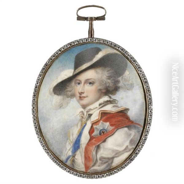 Portrait Of King George Iv, When Prince Of Wales Oil Painting by Richard Cosway