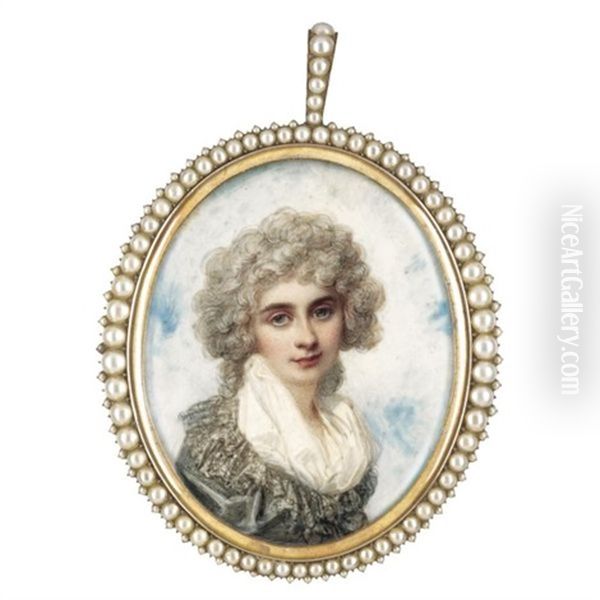 Portrait Of Lady Elizabeth Foster, Later Duchess Of Devonshire Oil Painting by Richard Cosway