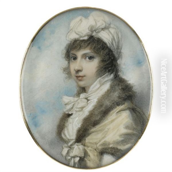 Portrait Of The Hon. Anne Annesley, Later Countess Of Mountnorris Oil Painting by Richard Cosway