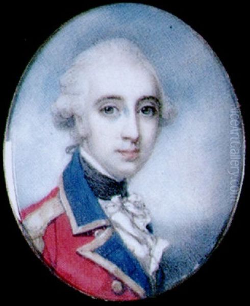 Joseph Tiffin Senhouse, In Uniform, (officer Of The Guards?), His Powdered Hair En Queue Oil Painting by Richard Cosway