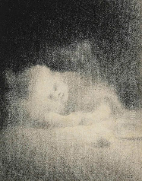 Etude D'enfant Dormant Oil Painting by Charles Angrand