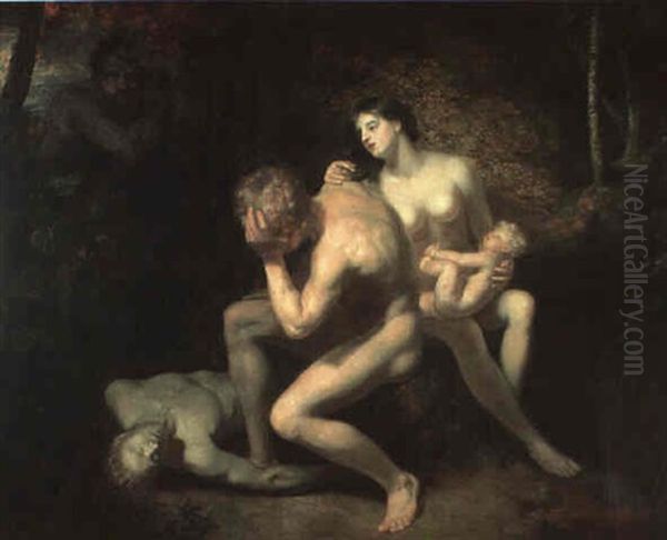 Adam And Eve Mourning The Death Of Abel Oil Painting by Richard Cosway