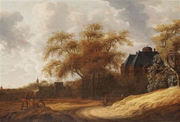 The Castle Huis Ten Bosch - Rijswijk Oil Painting by Pieter Cosyn