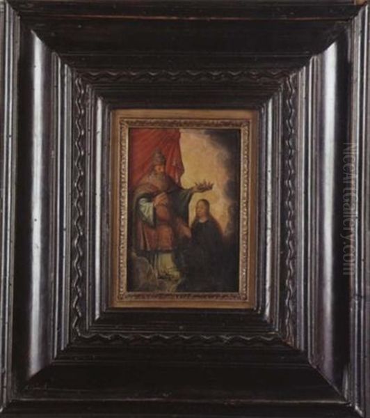 Dieu Le Pere Couronnant La Vierge Oil Painting by Colijn de Coter