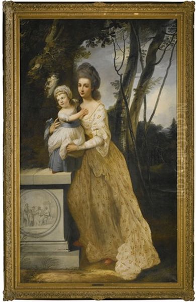 Portrait Of A Lady And Her Child Oil Painting by Francis Cotes