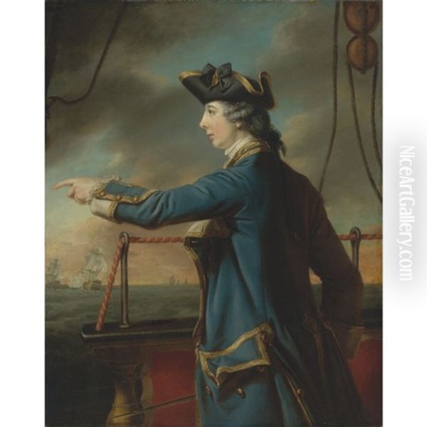 Portrait Of Captain Edward Knowles, R.n. Oil Painting by Francis Cotes