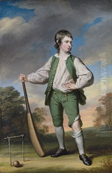 The Young Cricketer Oil Painting by Francis Cotes