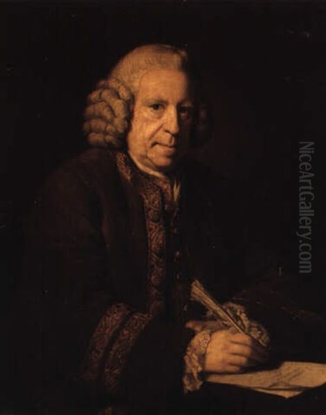 Portrait Of A Man Writing Oil Painting by Francis Cotes