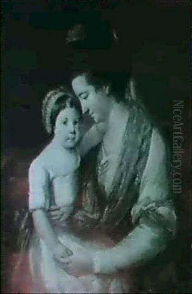 Portrait Of Anne, Countess Of Drogheda, With Her Son Oil Painting by Francis Cotes