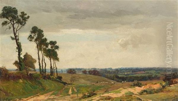 Greeting St. Muray Looking Towards Ipswich Oil Painting by Frederick George Cotman