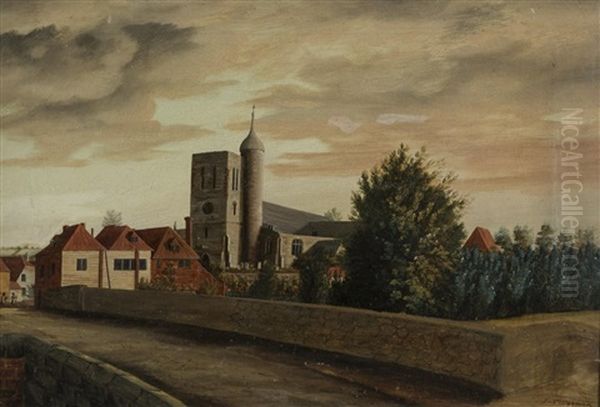 Yalding Church Oil Painting by John Sell Cotman